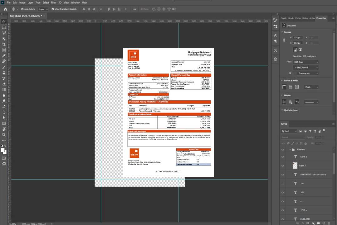 Modèle Word et PDF de relevé hypothécaire de la Kenya Guaranty Trust Bank template Modèle Word et PDF de relevé hypothécaire de la Kenya Guaranty Trust Bank template
